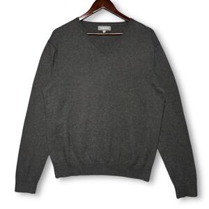 BONOBOS Cashmere Blend Dark Gray V Neck Slim Fit Sweater Knit Top Size Men's L